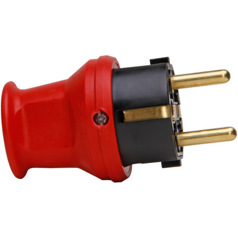 KOPP Schutzkontakt-Stecker 179712001 klein, mit Knickschutz, rot