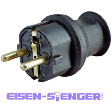 KOPP Schutzkontakt-Stecker 179716005 klein, mit Knickschutz, schwarz
