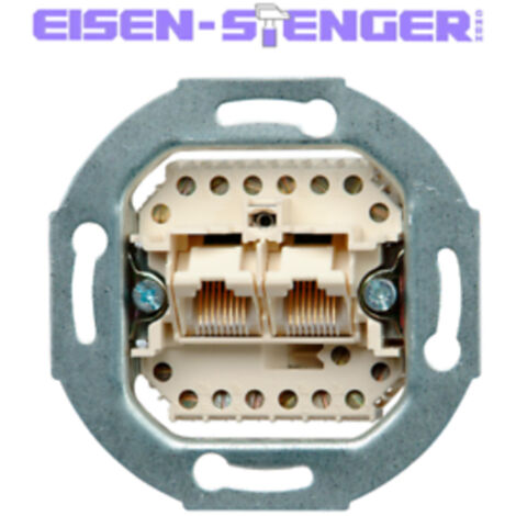 Kopp - UAE-Anschlussdose, für Telefon-und Datentechnik, RJ11/12, RJ45, 8 Pole, 2 getrennte Anschlüsse - 116200181