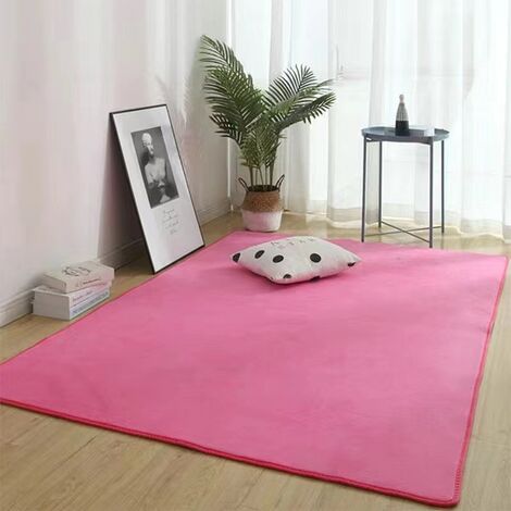 Korallen Fleece Teppiche Weiche Anpassbare Yoga Einfarbig Kid Schlafzimmer Teppich Tür Teppich Wohnzimmer Teppich Saugfähigen,Cf pink,1600mm x 2300mm