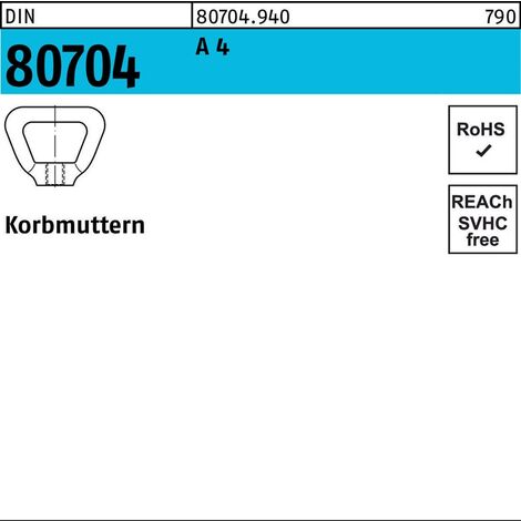Korbmutter DIN 80704 M 16 A 4 5 Stück