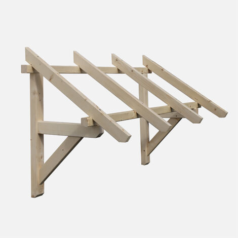 Kordo – Auvent en sapin épicéa 139 cm – Structure pour porte d'entrée – Surface à couvrir 1,12 m² – Prévoir traitement pour durabilité