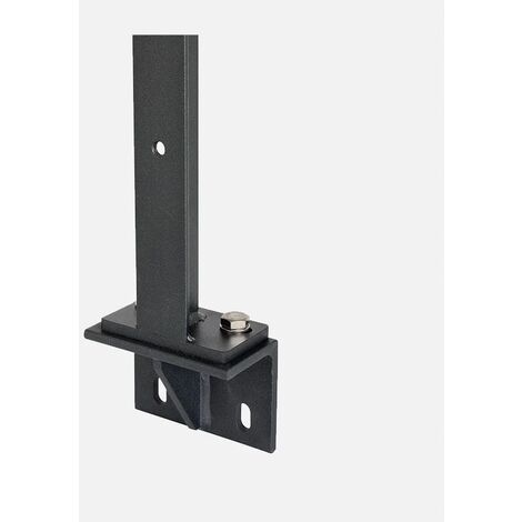Kordo – Platine de fixation latérale noire pour poteaux UNIVERSO – Renforcement structurel – Compatible avec vis et chevilles adaptées