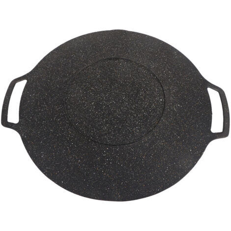 Korean Barbecue Griddle, Circular Non-Stick Grill Pan, Frying Pan for Home and Outdoor Use, Barbecue Utensils