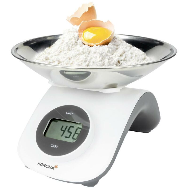 Image of Cleo Bilancia da cucina con contenitore di misurazione, digitale Portata max.=5 kg Bianco/Grigio - Korona