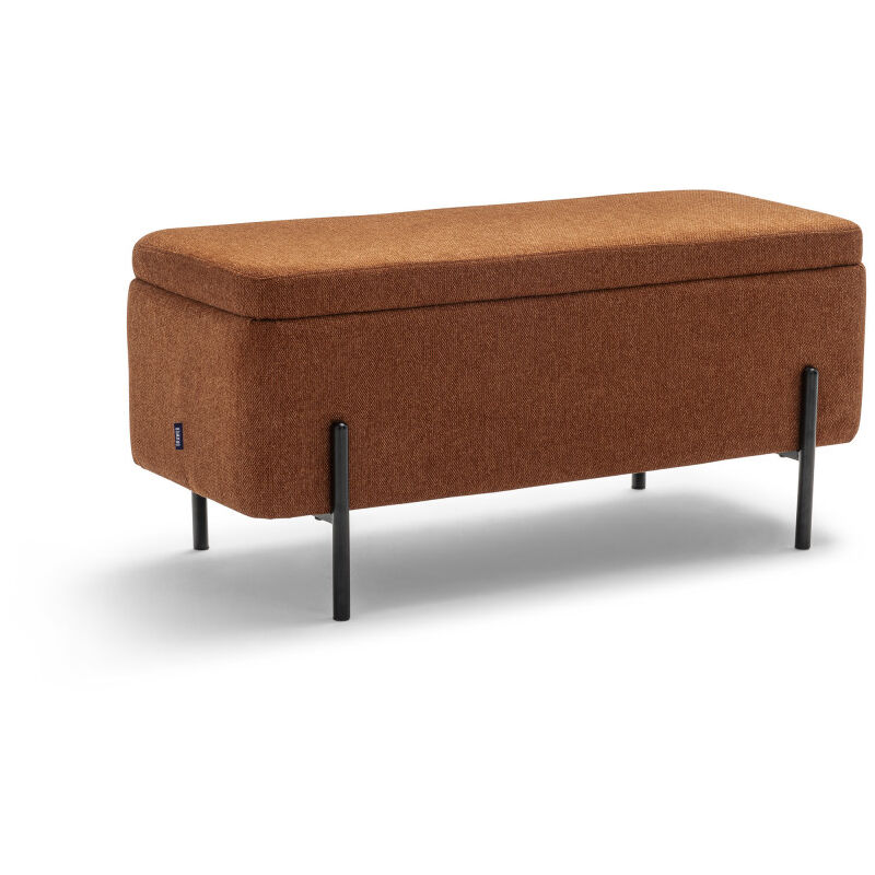 Drawer – Banc coffre en tissu et métal 100cm – Couleur rouille – Hauteur 46cm – Rangement pratique pour petits espaces – Style scandinave