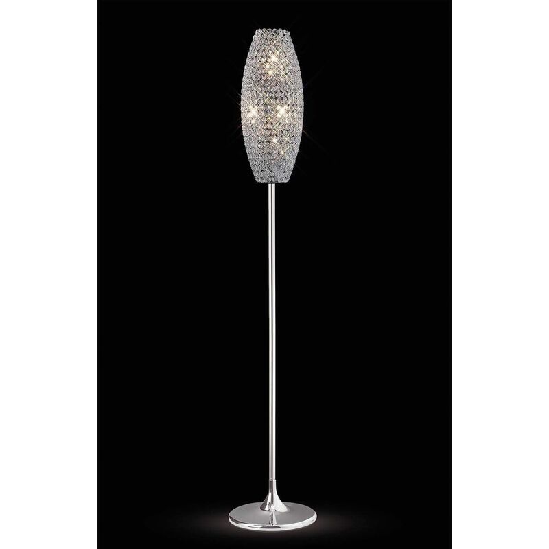 09diyas - Kos Floor Lamp 4 Bulbs polished chrome / crystal