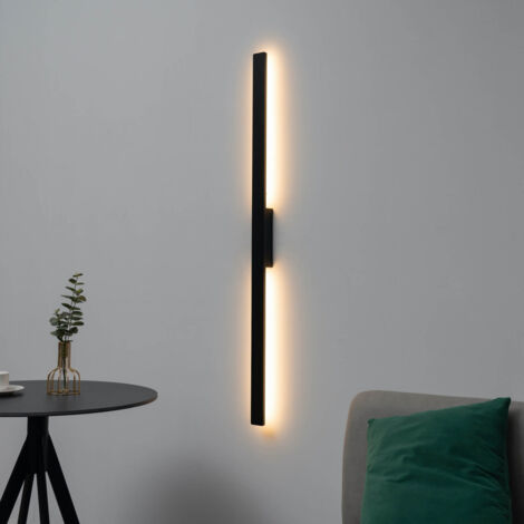 Kosilum – Applique murale LED noire 18W – 1500 lumens blanc chaud – Certifié IP65 pour intérieur et extérieur – Design minimaliste moderne