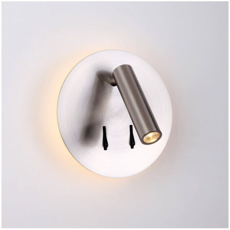 Kosilum – Liseuse double LED 6W avec interrupteur – Lumière circulaire indirecte – Halo lumineux pour ambiance douce – Métal élégant