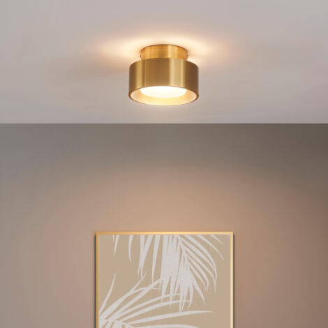 Kosilum – Plafonnier spot doré 15 cm IP20 – Éclairage directionnel pour espaces modernes – Design minimaliste et compact – Installation en surface