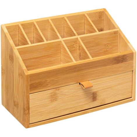 Kosmetik-Organizer aus Bambus, Schublade und 9 Fächer