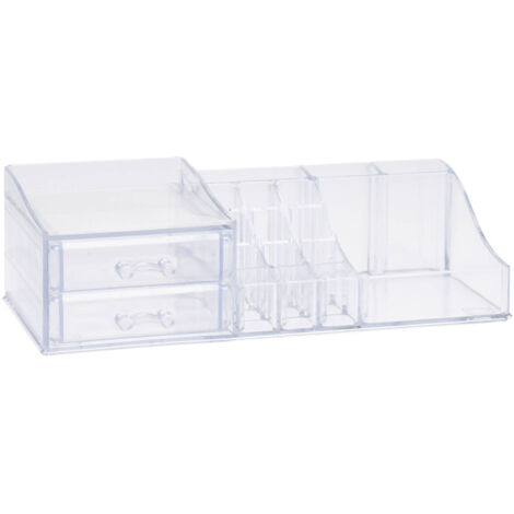 Kosmetik-Organizer aus Kunststoff mit Fächern, transparent, 30 cm
