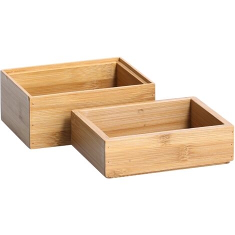 Kosmetik-Organizer, Bambus, 2er-Set, 14,5 x 11 x 10 cm, ZELLER