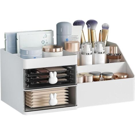 Kosmetik-Organizer mit 2 Schubladen, geeignet für Badezimmerschrank, Schlafzimmer, wasser- und staubdicht