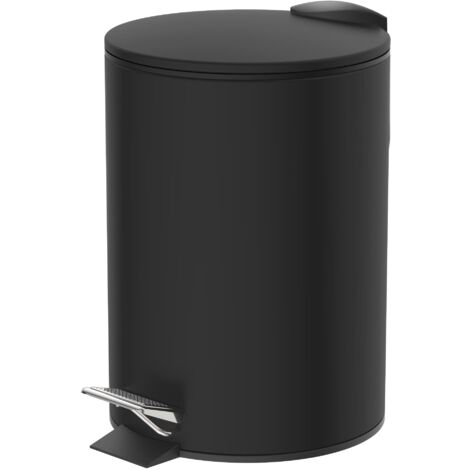 Kosmetik-Treteimer, Schwarz, ca. 3 l, mit Absenkautomatik