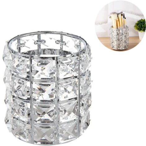 Kosmetikaufbewahrungs- und Präsentationsbox aus Kristall, Pinselhalter und Schmuckkästchen, ideal für den Schminktisch rundes Vintage-Vorratsglas für Make-up-Utensilien, perfekt