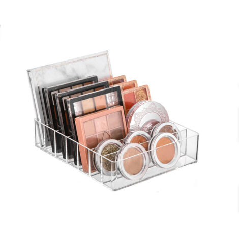 Kosmetikaufbewahrungsbox, unterteilter Organizer aus grauem ABS-Kunststoff, 19 x 16 cm, geeignet für Make-up, Salon, Badezimmer, 1 Stück