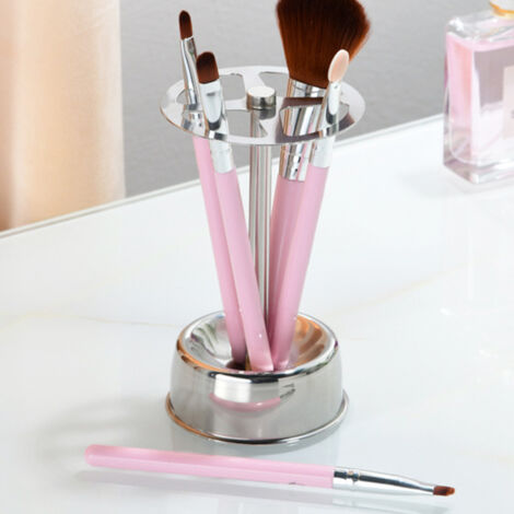 Kosmetikpinselhalter aus Edelstahl – Ablagefläche für Toilettenartikel und Make-up-Zubehör