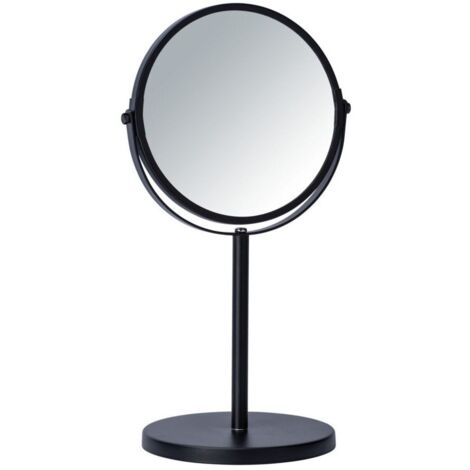 Kosmetikspiegel ASSISI, Ø 17 cm, schwarz, WENKO