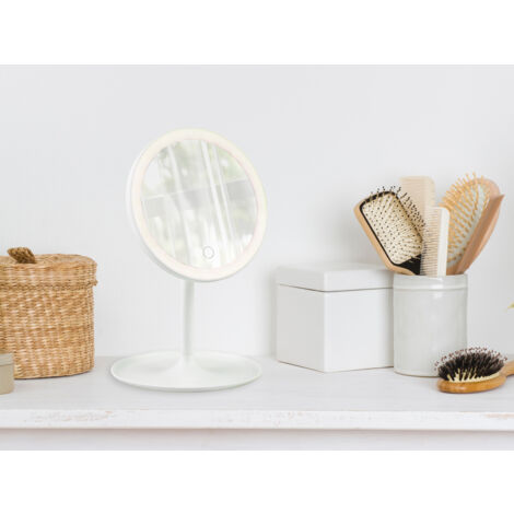 Kosmetikspiegel ELARA mit LED Beleuchtung in Weiß, Höhe 28,5cm