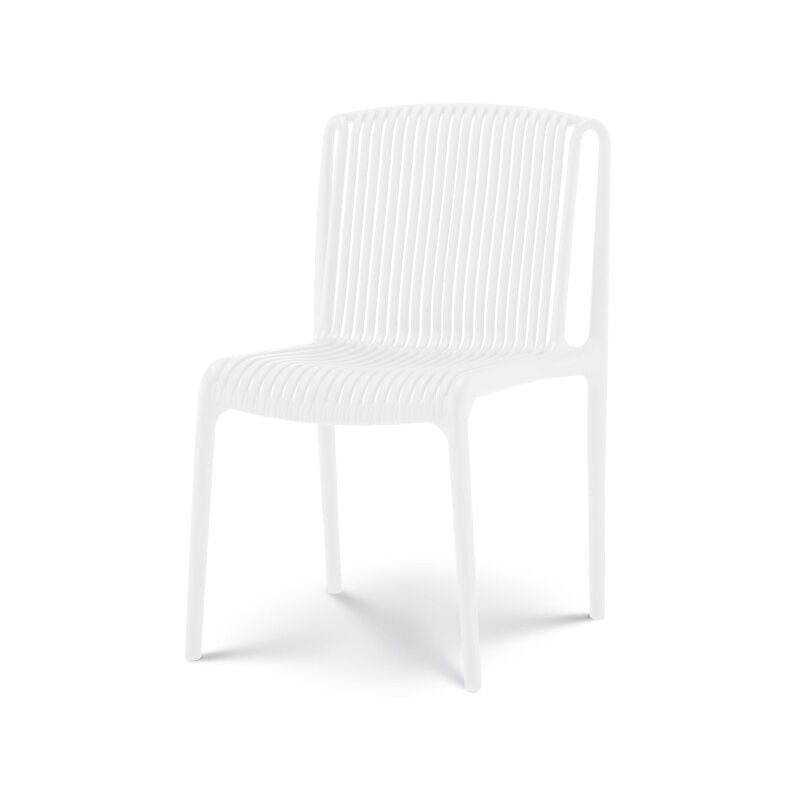 Chaise de Jardin ou Terrasse Blanche en Résine Polypropylène