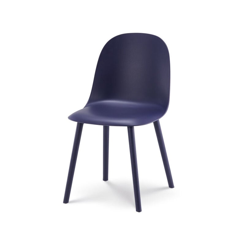 Kosmi - Chaise design milo bleue pétrole en résine