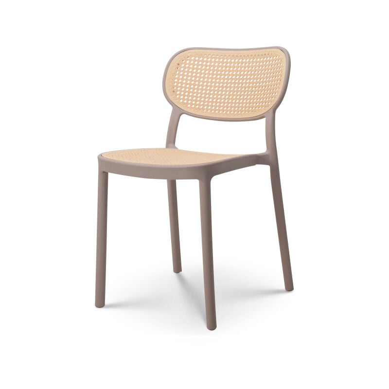 Kosmi - Chaise de salle à manger beige style vintage