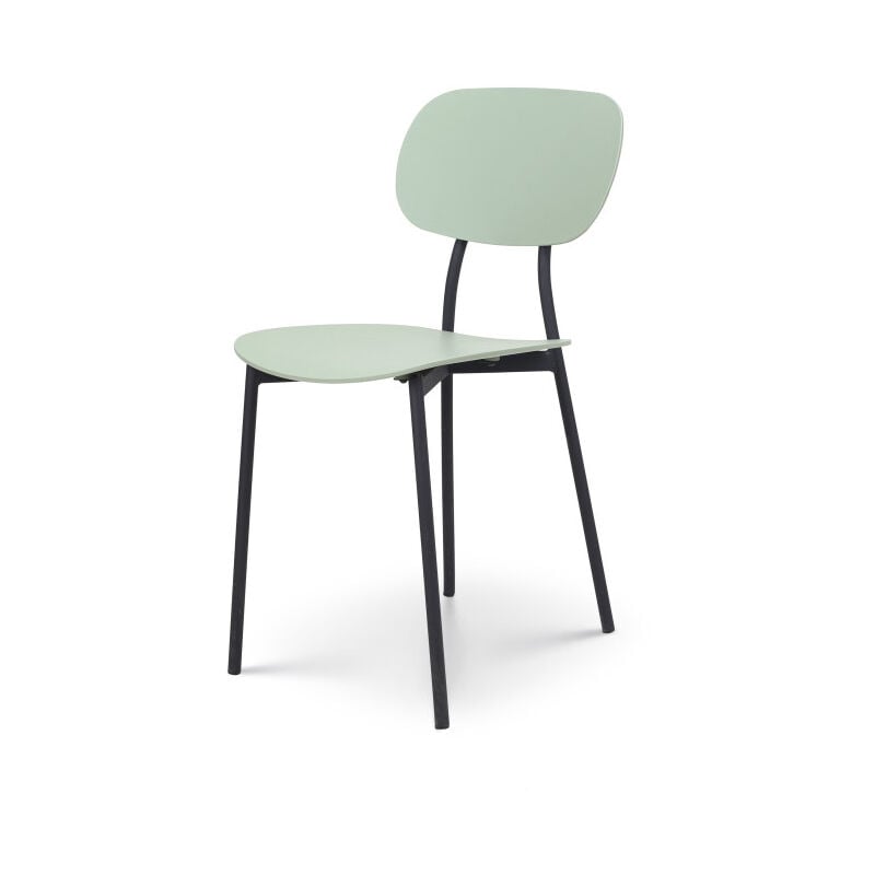 Kosmi - Chaise style contemporain verte et pieds en métal noir - modèle lea