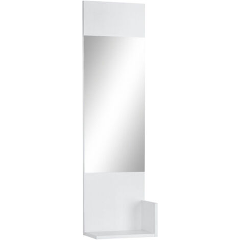Kosmo-Miroir avec étagère en MDF blanc