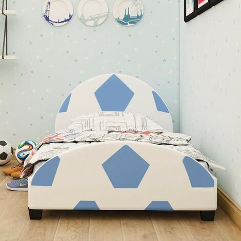 Kosy Koala Football Faux Leather Single 3ft Kids Bed Blue White Bedroom Soccer Team