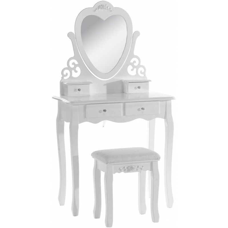 girls white wooden dressing table