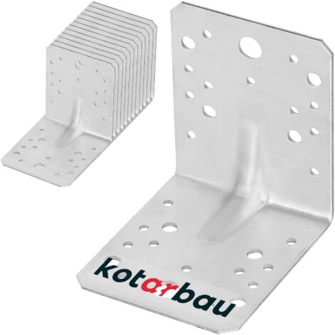 KOTARBAU® 12 Pièces Équerre De Fixation - Acier Galvanisé - 105 x 105 x 90 mm - Argent - Renfort D'Angle Métal - Équerre de Fixation Renforcée - 90 Degrés