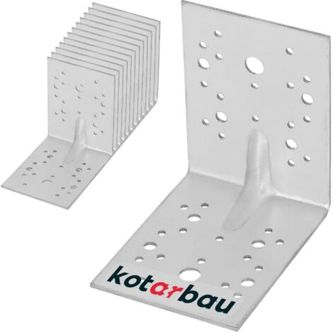 KOTARBAU® 12 Pièces Équerre De Fixation - Acier Galvanisé - 130 x 130 x 100 mm - Argent - Renfort D'Angle Métal - Équerre de Fixation Renforcée - 90 Degrés