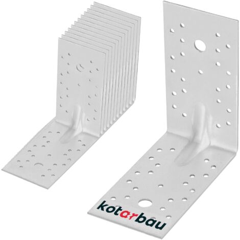 KOTARBAU® 12 Pièces Équerre De Fixation - Acier Galvanisé - 150 x 150 x 80 mm - Argent - Renfort D'Angle Métal - Équerre de Fixation Renforcée - 90 Degrés
