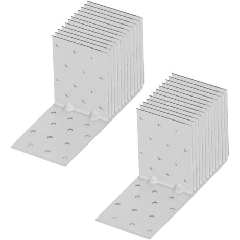 KOTARBAU® 12 Pièces Équerre De Fixation - Acier Galvanisé - 80 x 80 x 60 mm - Argent - Renfort D'Angle Métal - Équerre de Fixation Renforcée - 90 Degrés