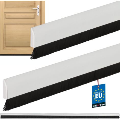 KOTARBAU® 2 pièces Joint Bas de Porte - PVC - 100 cm - Blanc - Brosse Bas de Porte Automatique  - Joint de Battant D'entrée - Protection Contre le Vent et Les Insectes - Facile À Installer