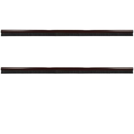 KOTARBAU® 2 pièces Joint Bas de Porte - PVC - 100 cm - Brun - Brosse Bas de Porte Automatique  - Joint de Battant D'entrée - Protection Contre le Vent et Les Insectes - Facile À Installer
