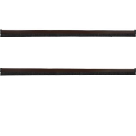 KOTARBAU® 2 pièces Joint Bas de Porte - PVC - 100 cm - Brun - Brosse Bas de Porte Automatique  - Joint de Battant D'entrée - Protection Contre le Vent et Les Insectes - Facile À Installer