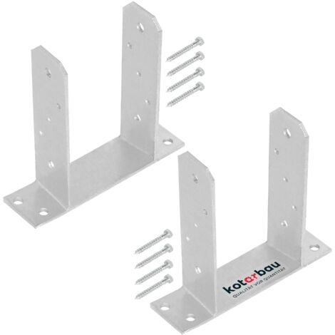 KOTARBAU® 2 Pièces Support Poteau Bois - à Visser - TT - Acier Galvanisé - 120 mm - Argent - Pied de Poteau - Fixation Robuste - Embase