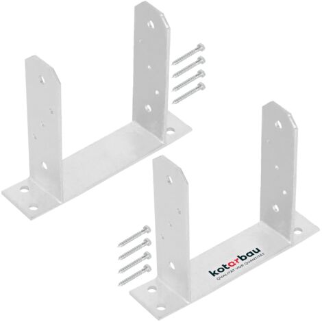 KOTARBAU® 2 Pièces Support Poteau Bois - à Visser - TT - Acier Galvanisé - 160 mm - Argent - Pied de Poteau - Fixation Robuste - Embase