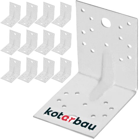 KOTARBAU® 25 Pièces Équerre De Fixation - Acier Galvanisé - 100 x 100 x 80 mm - Argent - Renfort D'Angle Métal - Équerre de Fixation Renforcée - 90 Degrés