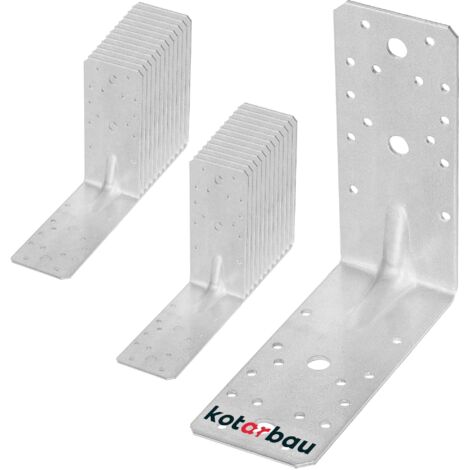 KOTARBAU® 25 Pièces Équerre De Fixation - Acier Galvanisé - 150 x 150 x 65 mm - Argent - Renfort D'Angle Métal - Équerre de Fixation Renforcée - 90 Degrés