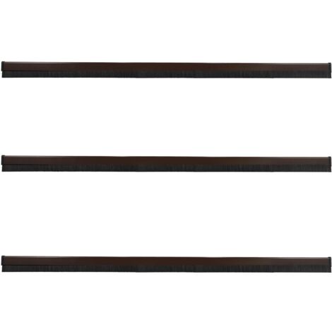 KOTARBAU® 3 pièces Joint Bas de Porte - PVC - 100 cm - Brun - Brosse Bas de Porte Automatique  - Joint de Battant D'entrée - Protection Contre le Vent et Les Insectes - Facile À Installer