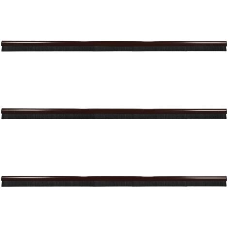 KOTARBAU® 3 pièces Joint Bas de Porte - PVC - 100 cm - Brun - Brosse Bas de Porte Automatique  - Joint de Battant D'entrée - Protection Contre le Vent et Les Insectes - Facile À Installer