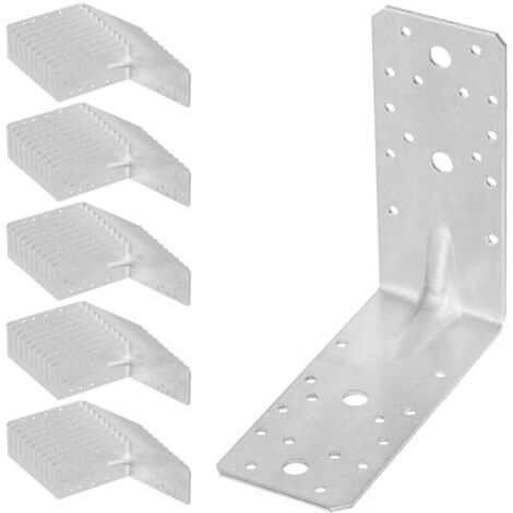 KOTARBAU® 50 Pièces Équerre De Fixation - Acier Galvanisé - 150 x 150 x 65 mm - Argent - Renfort D'Angle Métal - Équerre de Fixation Renforcée - 90 Degrés