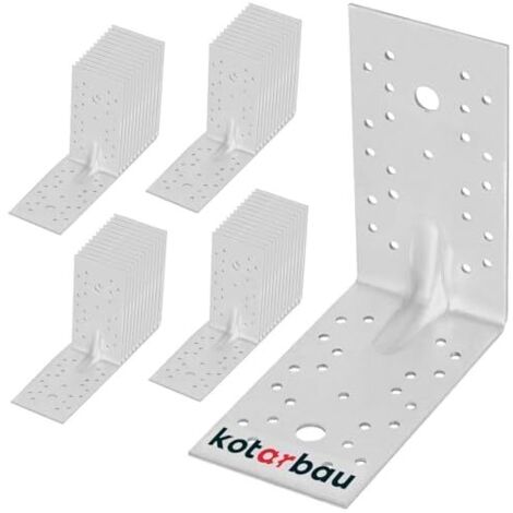 KOTARBAU® 50 Pièces Équerre De Fixation - Acier Galvanisé - 150 x 150 x 80 mm - Argent - Renfort D'Angle Métal - Équerre de Fixation Renforcée - 90 Degrés