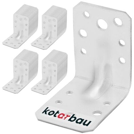 KOTARBAU® 50 Pièces Équerre De Fixation - Acier Galvanisé - 65 x 65 x 45 mm - Argent - Renfort D'Angle Métal - Équerre de Fixation Renforcée - 90 Degrés