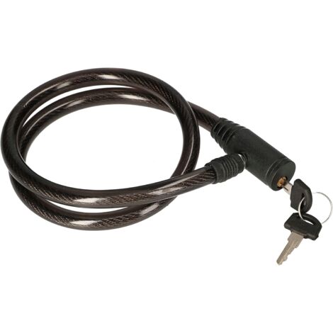 KOTARBAU Antivol pour vélo 80 cm Antivol à câble spirale Noir