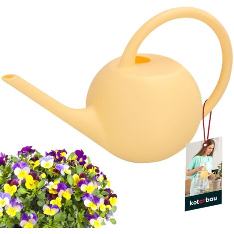 KOTARBAU® Arrosoir Plante Intérieur - Plastique - 1,2 L - Jaune - Long Bec - Arrosoir Jardin - Pour Fleurs Herbes Semis - Léger Compact - Design Moderne