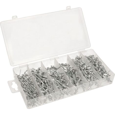 KOTARBAU Assortiment de 400 rivets aveugles en aluminium 2,4/3,2/4,0/4,8 mm